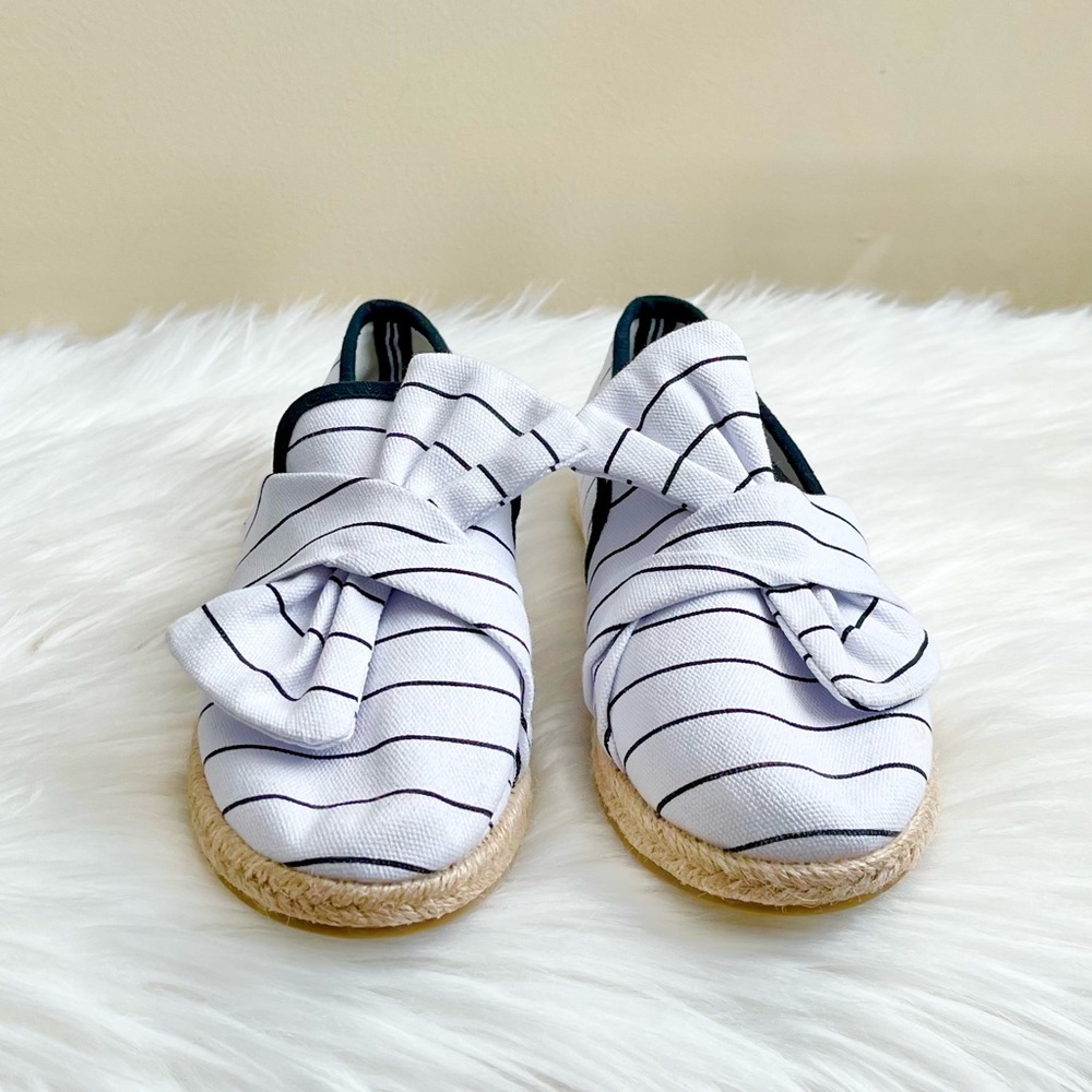 Nautica Blue & White Stripe Bow Espadrille - Picture 3 of 7